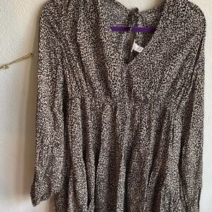 Leopard Print Long Sleeve Dress